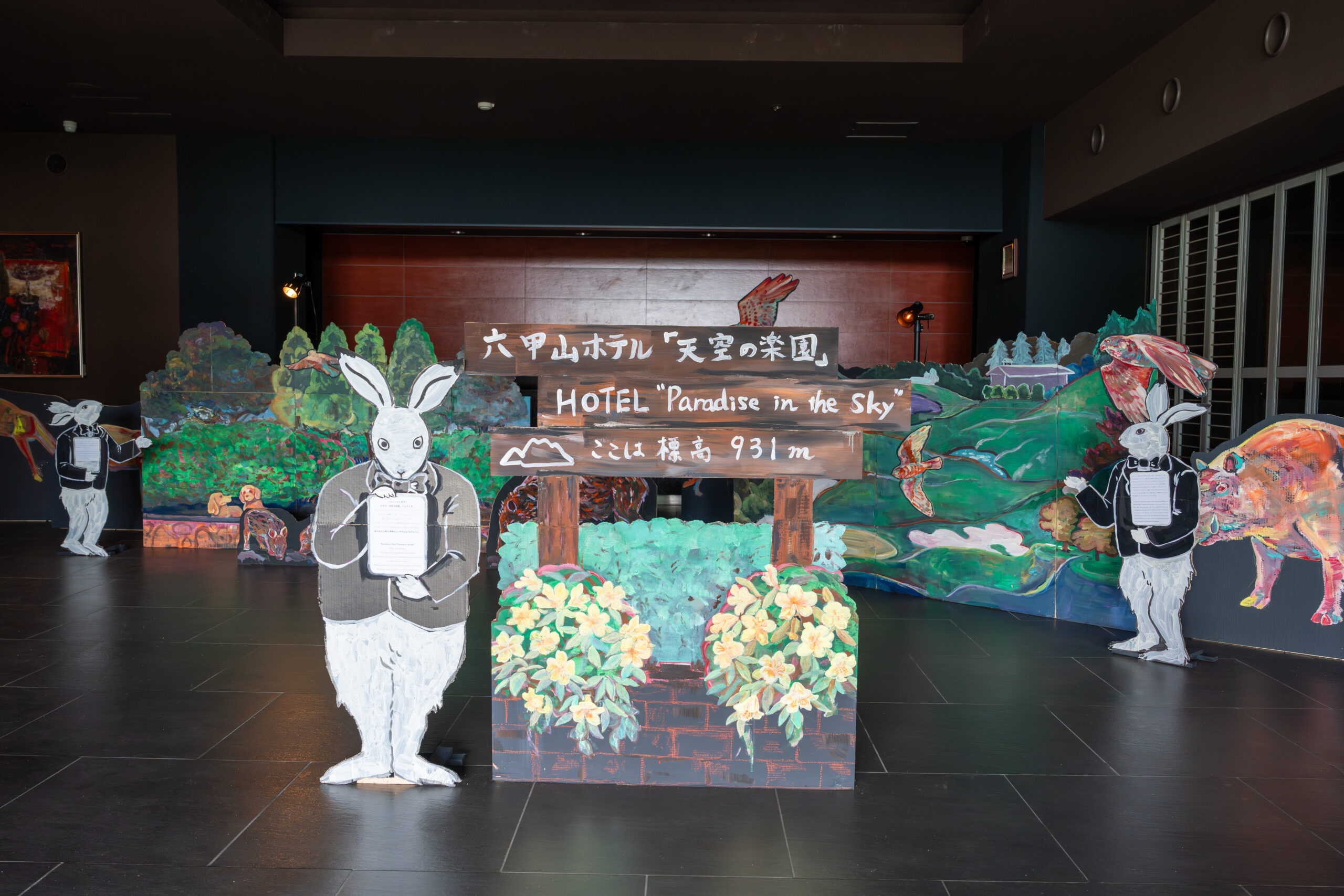 心を癒す教会アート｜月夜の照らす教会とうさぎ｜神聖な光を届ける日本画インテリア 心を癒す教会アート｜月夜の照らす教会とうさぎ｜神聖な光